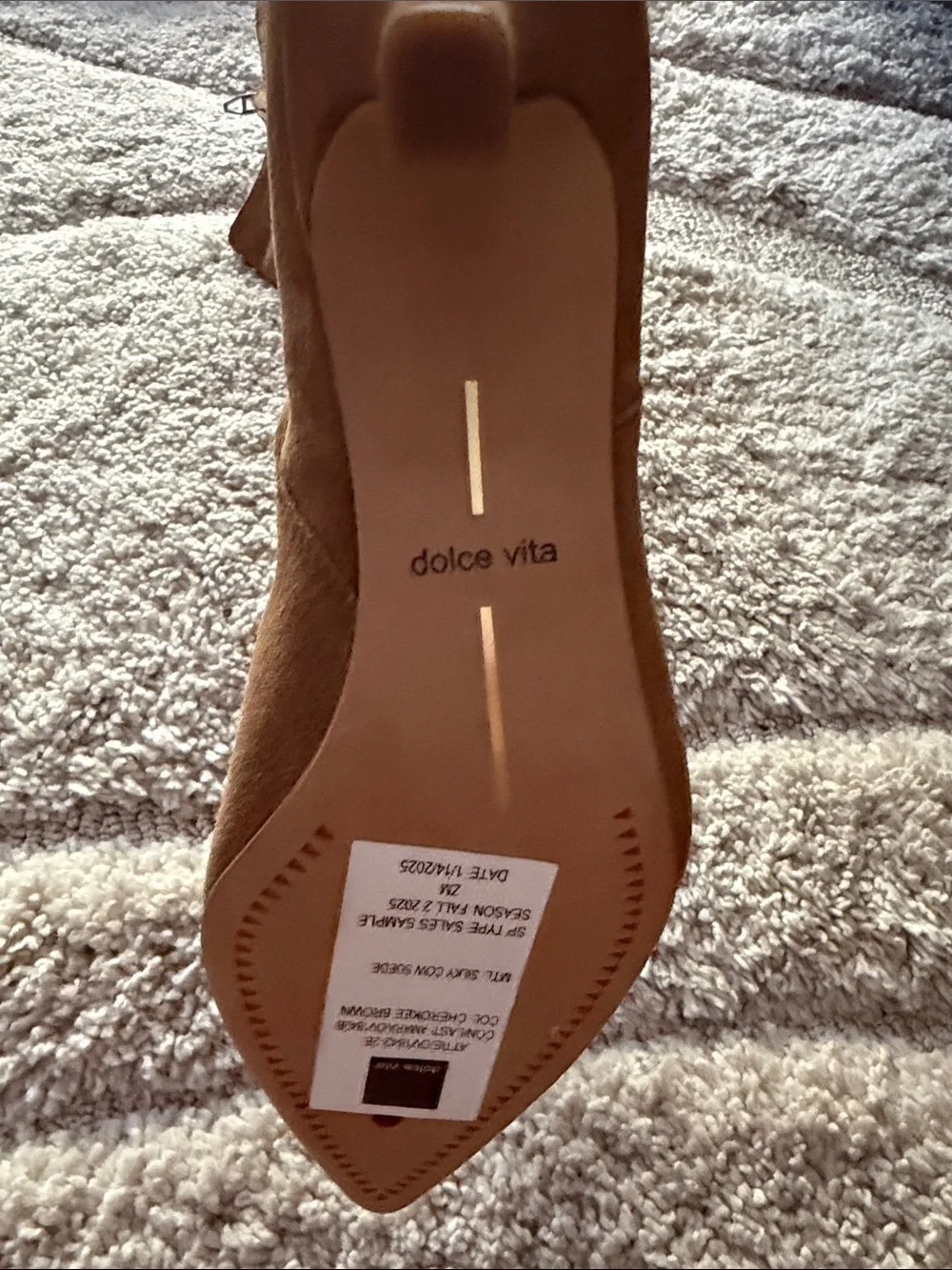 Dolce Vita Chestnut Suede Over-the-Knee Boots with Kitten Heel